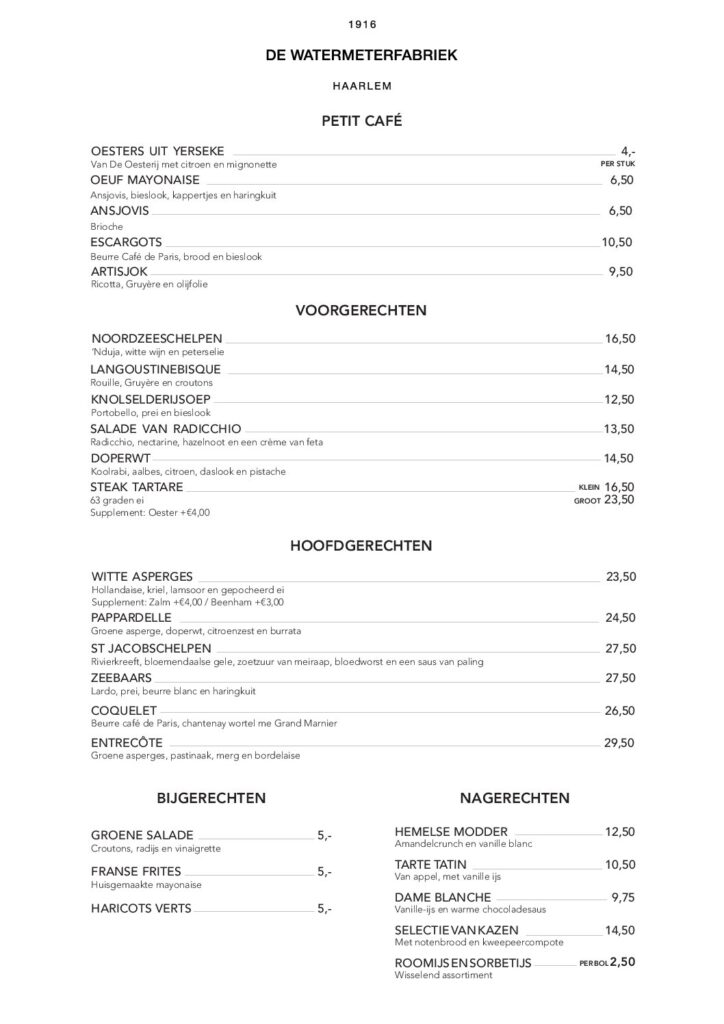 Petit Diner drank kaart Mei