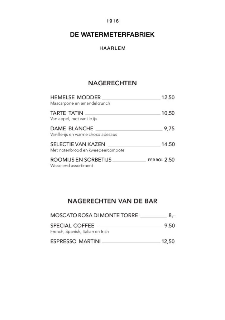 Dessert kaart #2